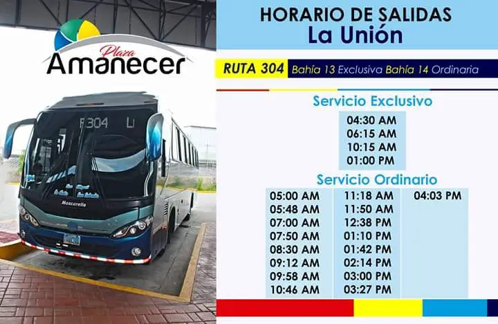 304 San Slavador bus timetable